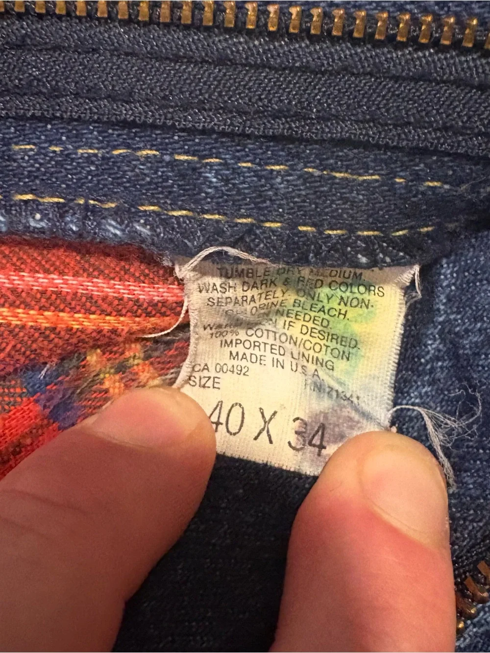 L.L. Bean Men's Heavyweight  Flannel Lined Cotton Outdoor Blue Jeans